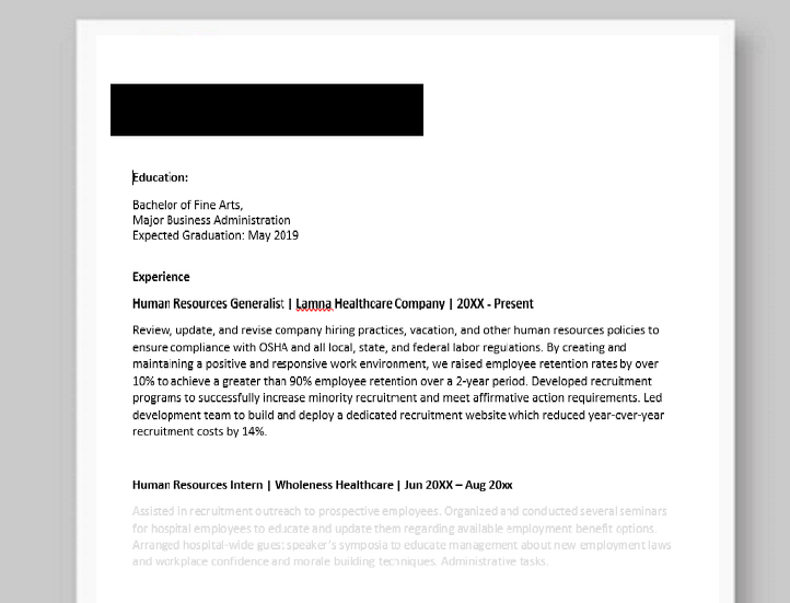simple resume format